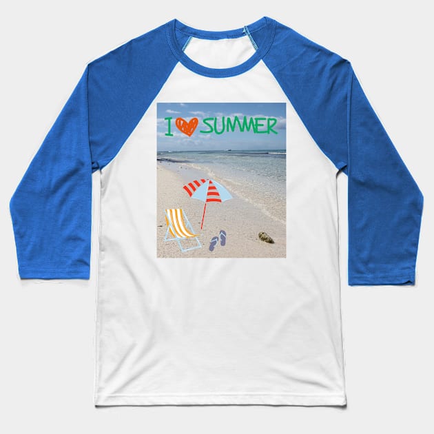 I heart Summer, I love Summer, I ❤ Summer Baseball T-Shirt by Christine aka stine1